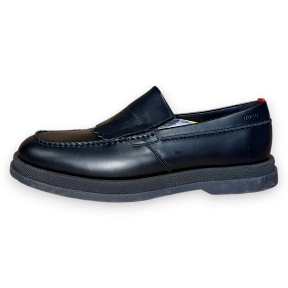 HUGO Chaol Mocc Men's Loafers Black Leather Slip-On US 9 (UK 8 EU 42) MSRP $232 - Picture 2 of 4